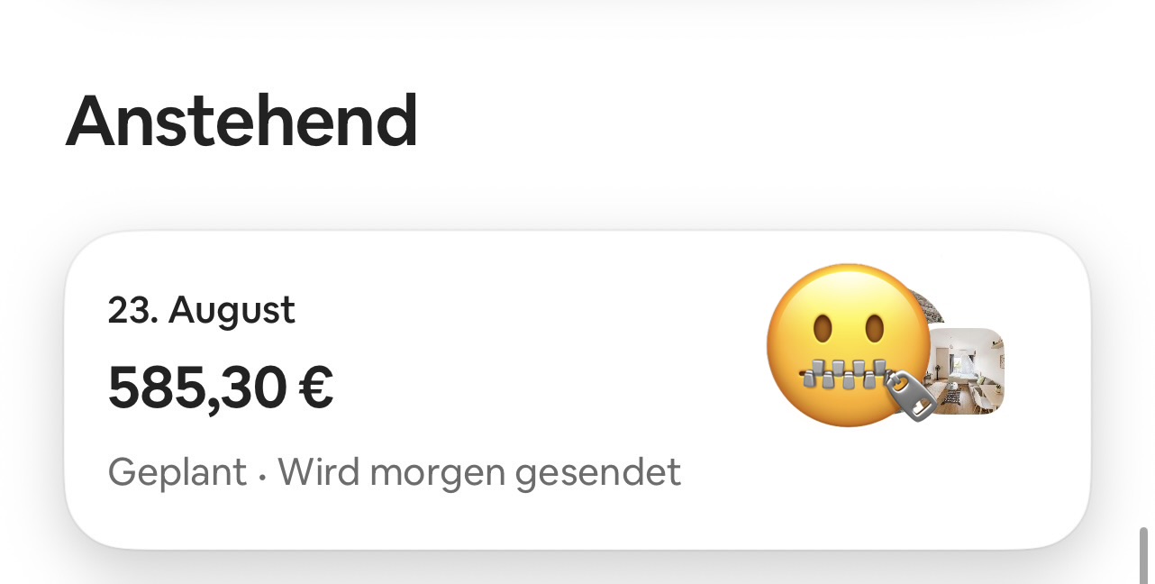 Anstehende Auszahlung